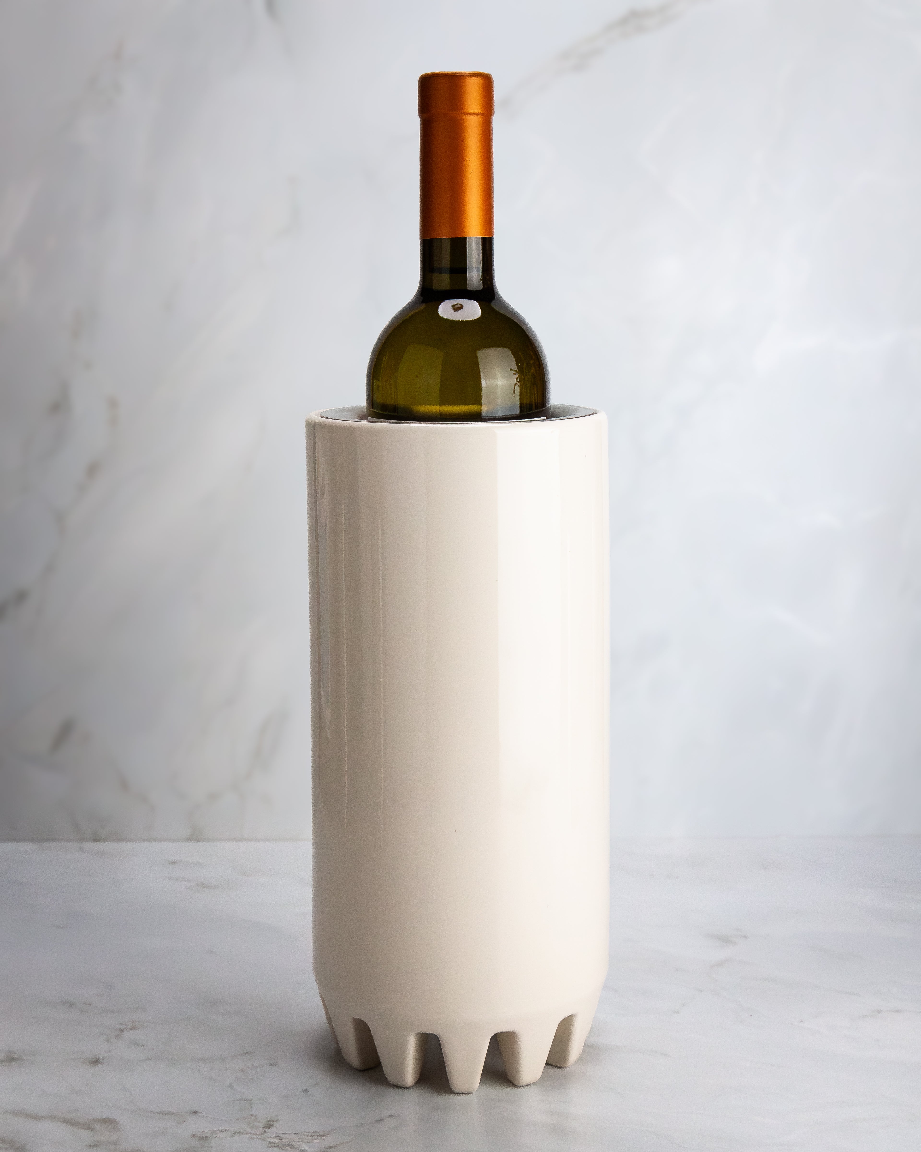 1002 - Ceramic Vessel - Polished Pewter Liner