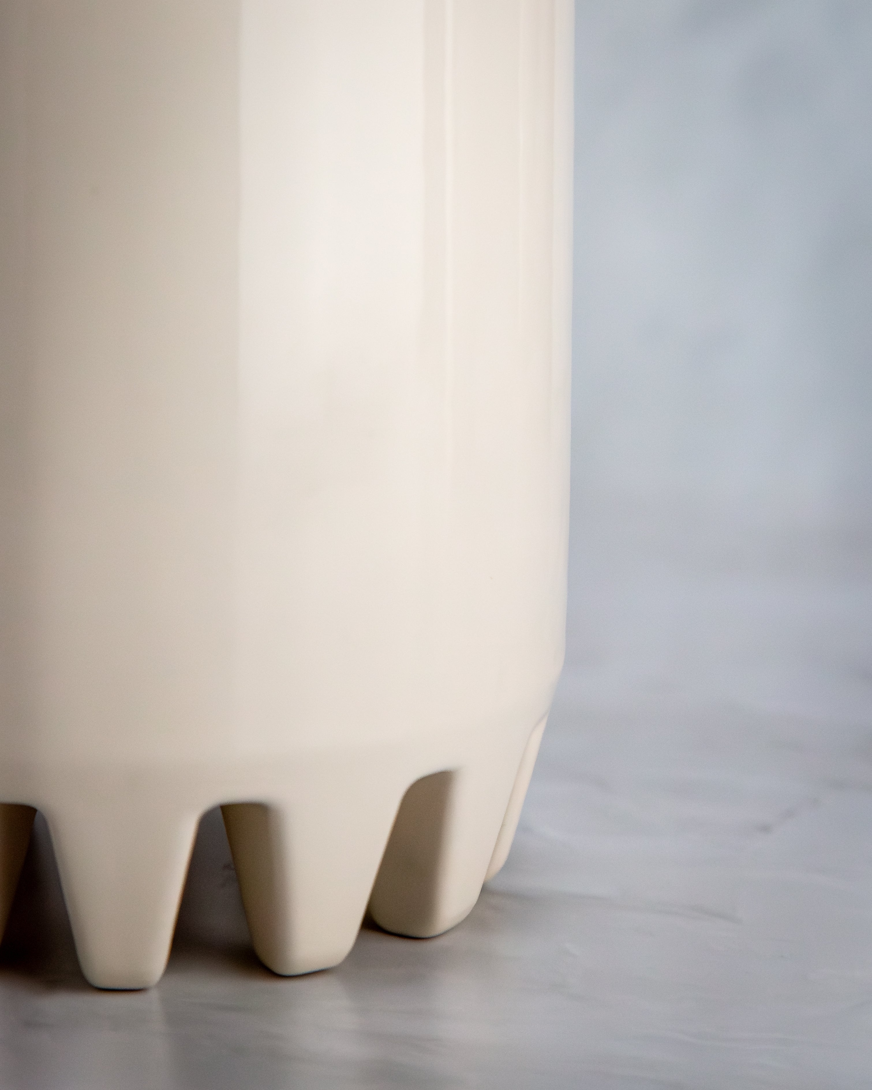 1002 - Ceramic Vessel - Polished Pewter Liner