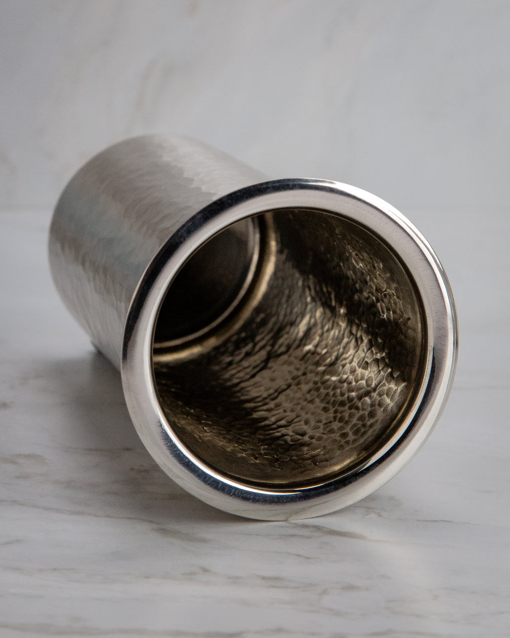 1002 - Ceramic Vessel - Hammered Pewter Liner