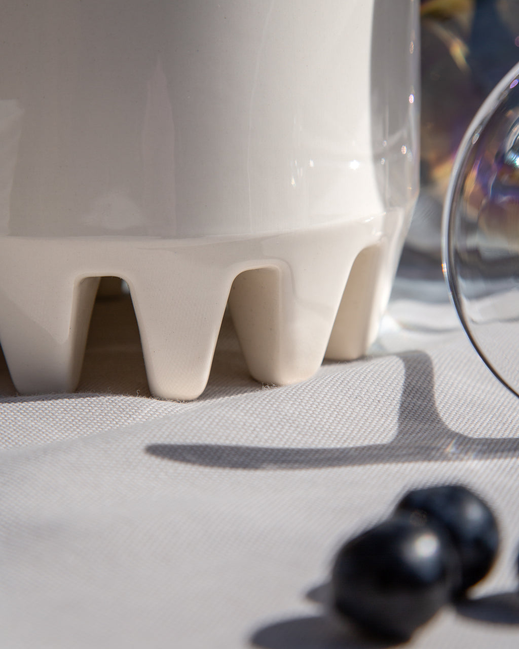 1002 - Ceramic Vessel - Hammered Pewter Liner