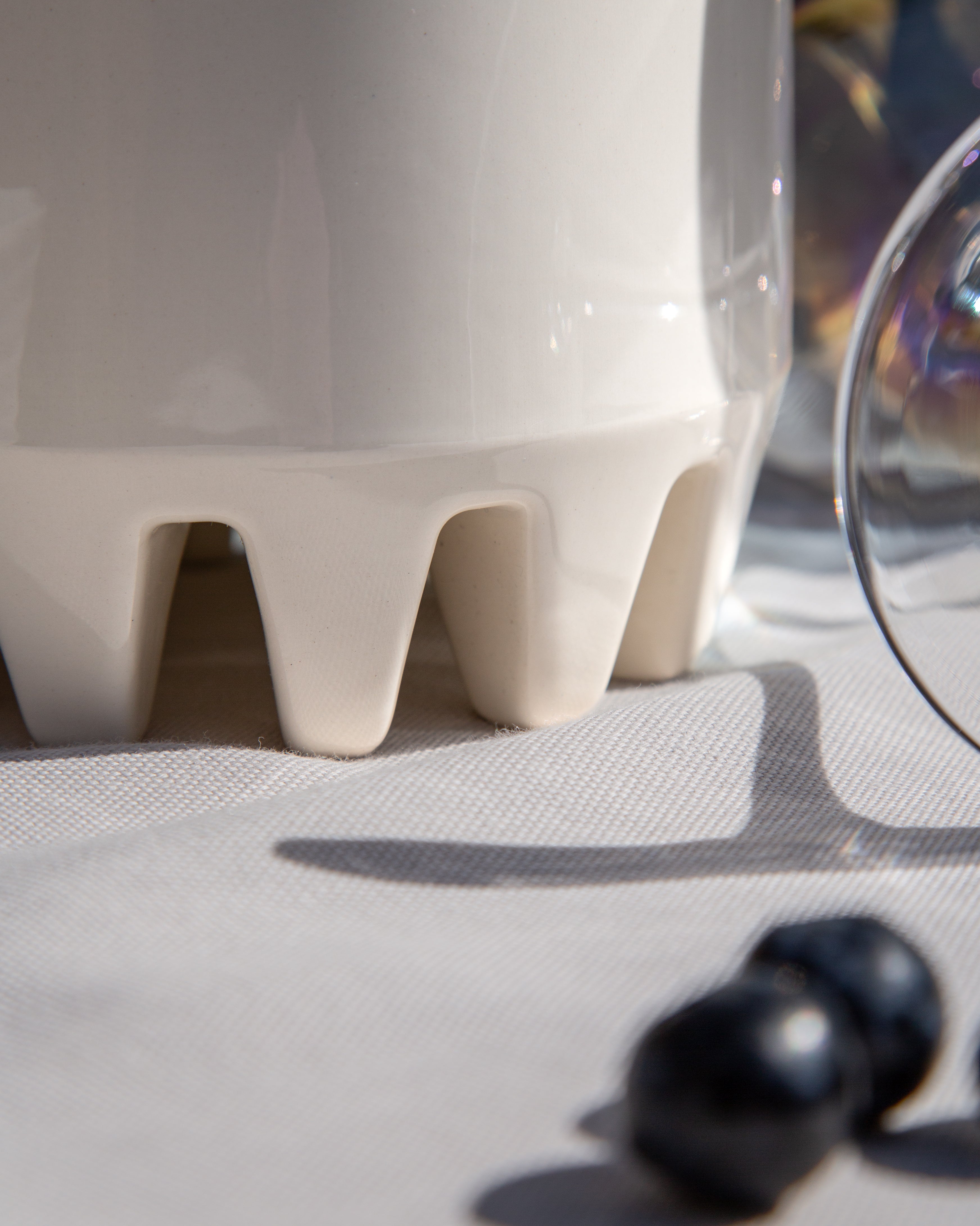 1002 - Ceramic Vessel - Hammered Pewter Liner